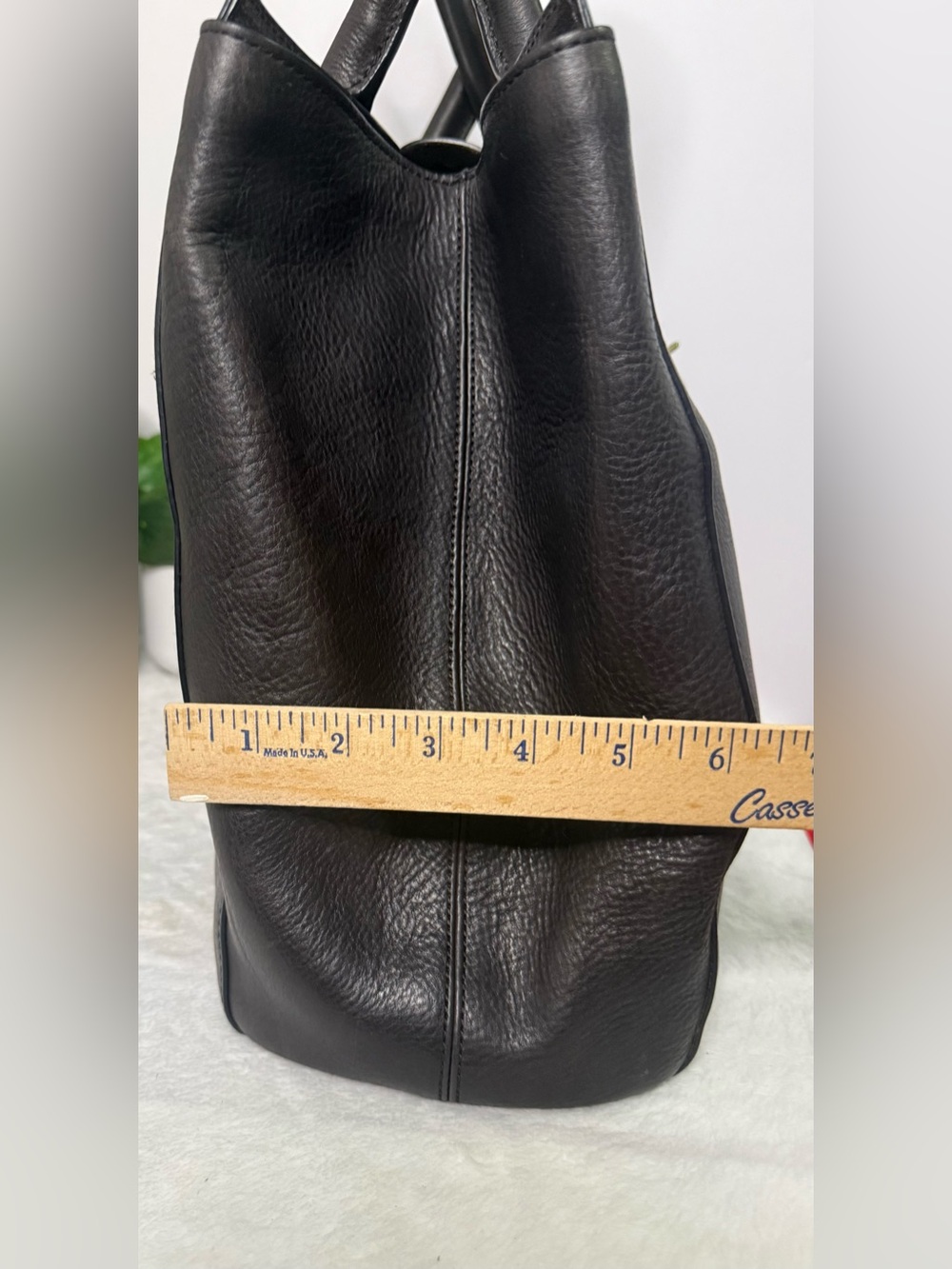 Abercrombie & Fitch Vintage Y2K Black Leather Tote Bag Purse - Picture 9 of 9